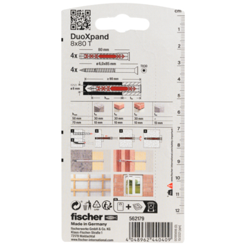 Fischer DuoXpand constructieplug 8x80 mm 4 stuks