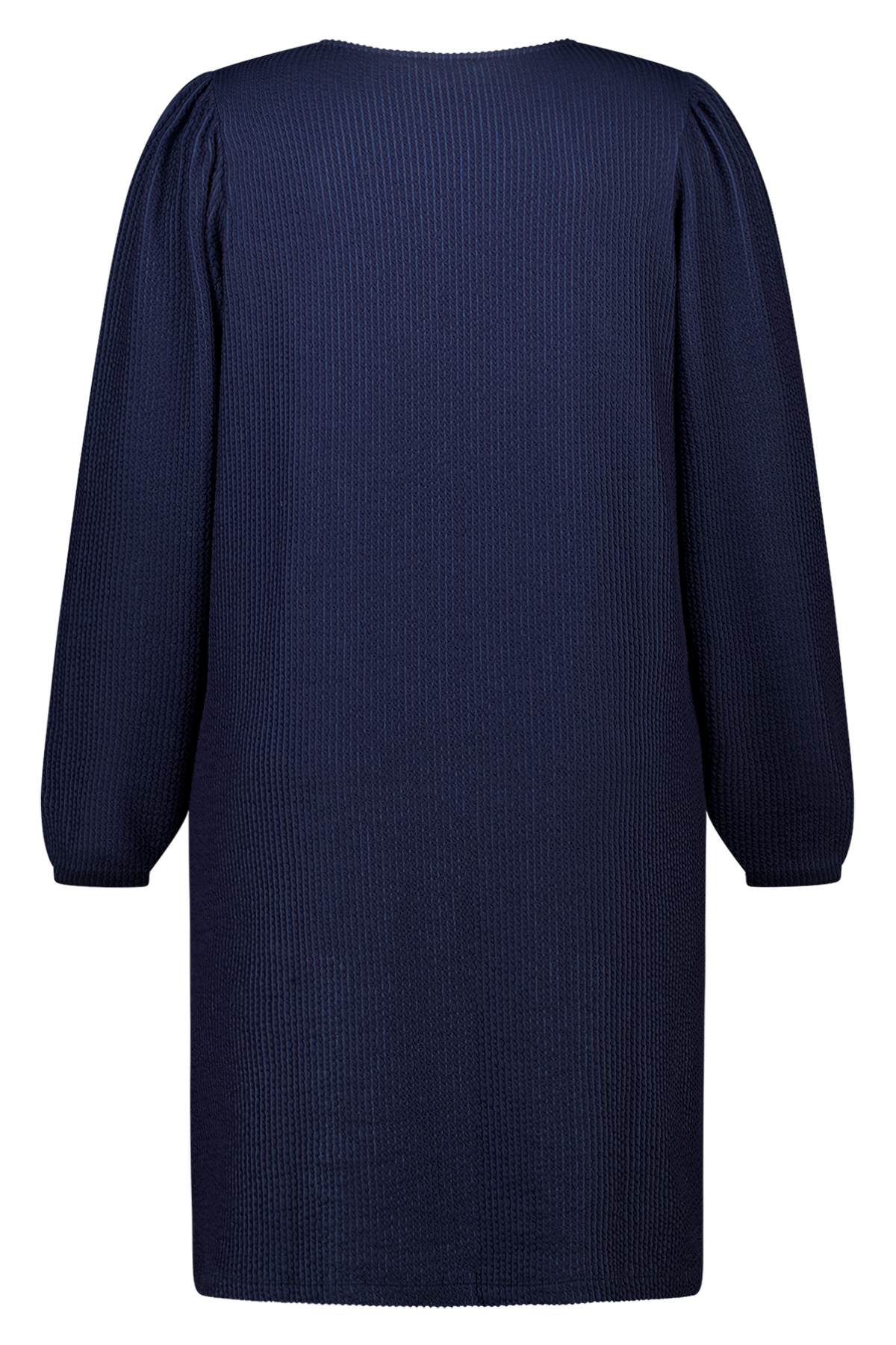 Rechte jurk met pofmouw Navy blauw