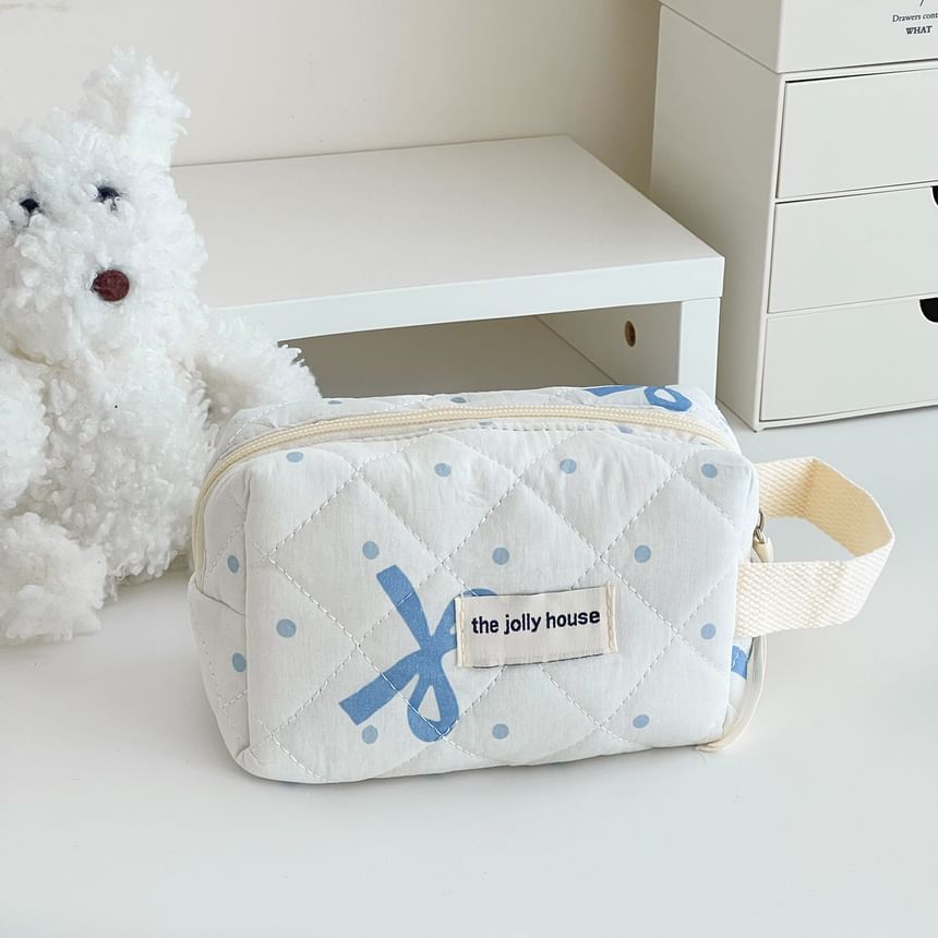 ZenlyHabit - Clutch / make-uptas met strik en stippen (verschillende ontwerpen)