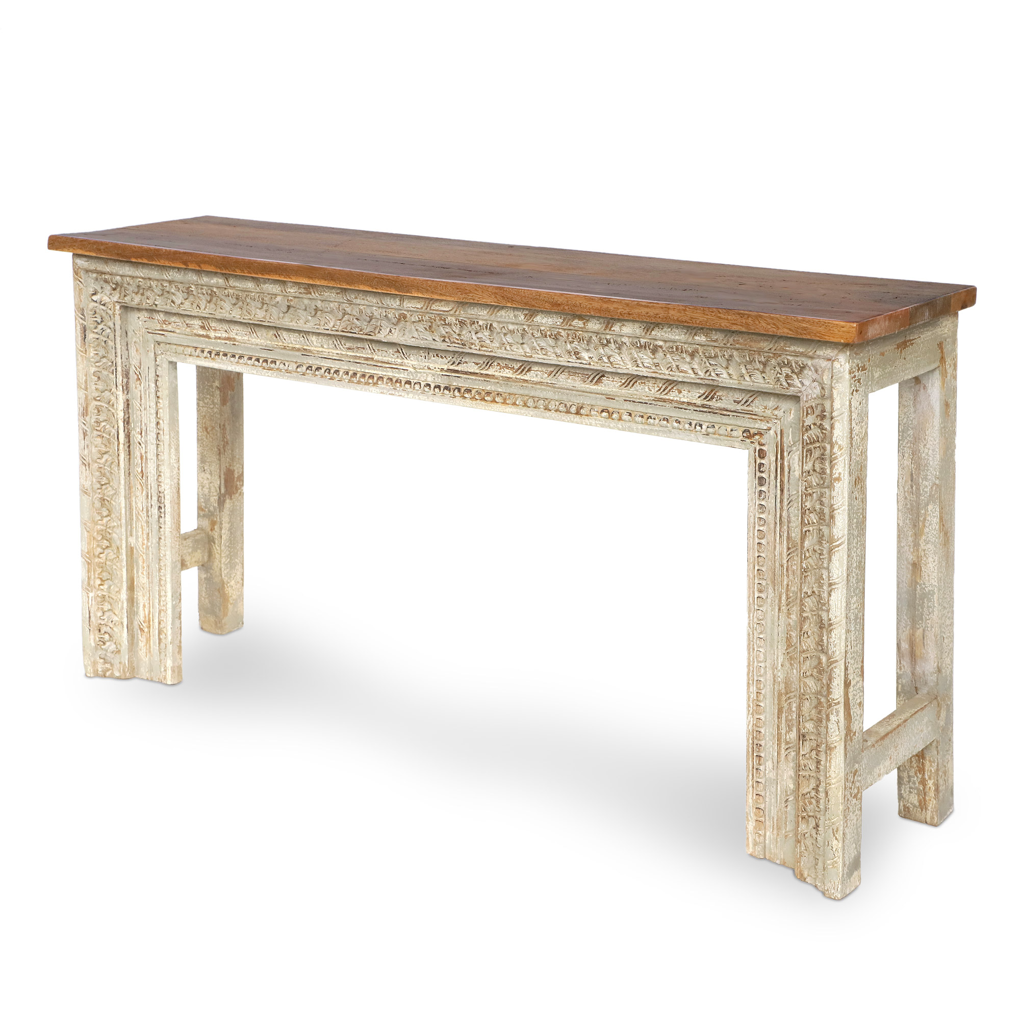 Konsolentisch, whitewashed, B 150 cm, H 77 cm, T 38 cm von fischer's lagerhaus