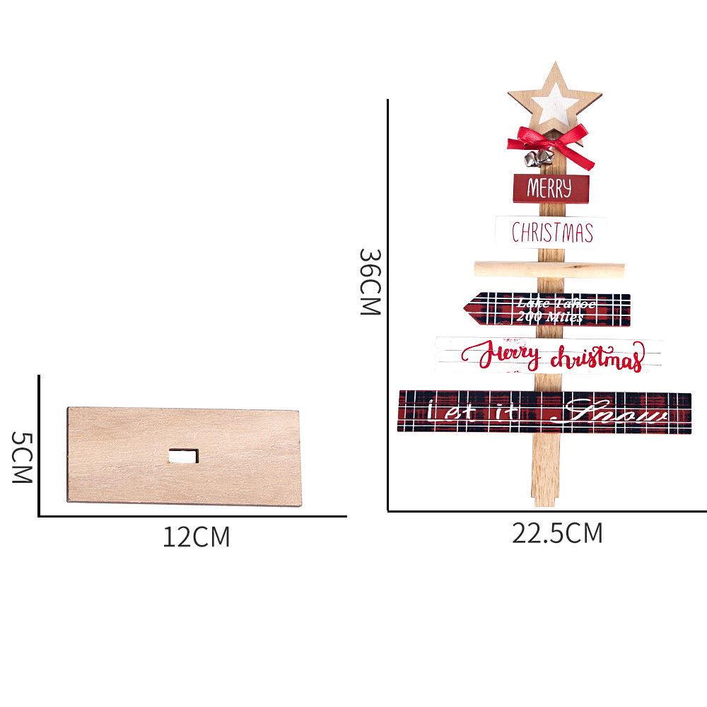 (36x22.5cm) Holz Deko Aufsteller Weihnachts Tischdekoration - Christbaum