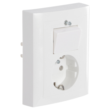 Berker S.1 Geaard Stopcontact met Wisselschakelaar Wit