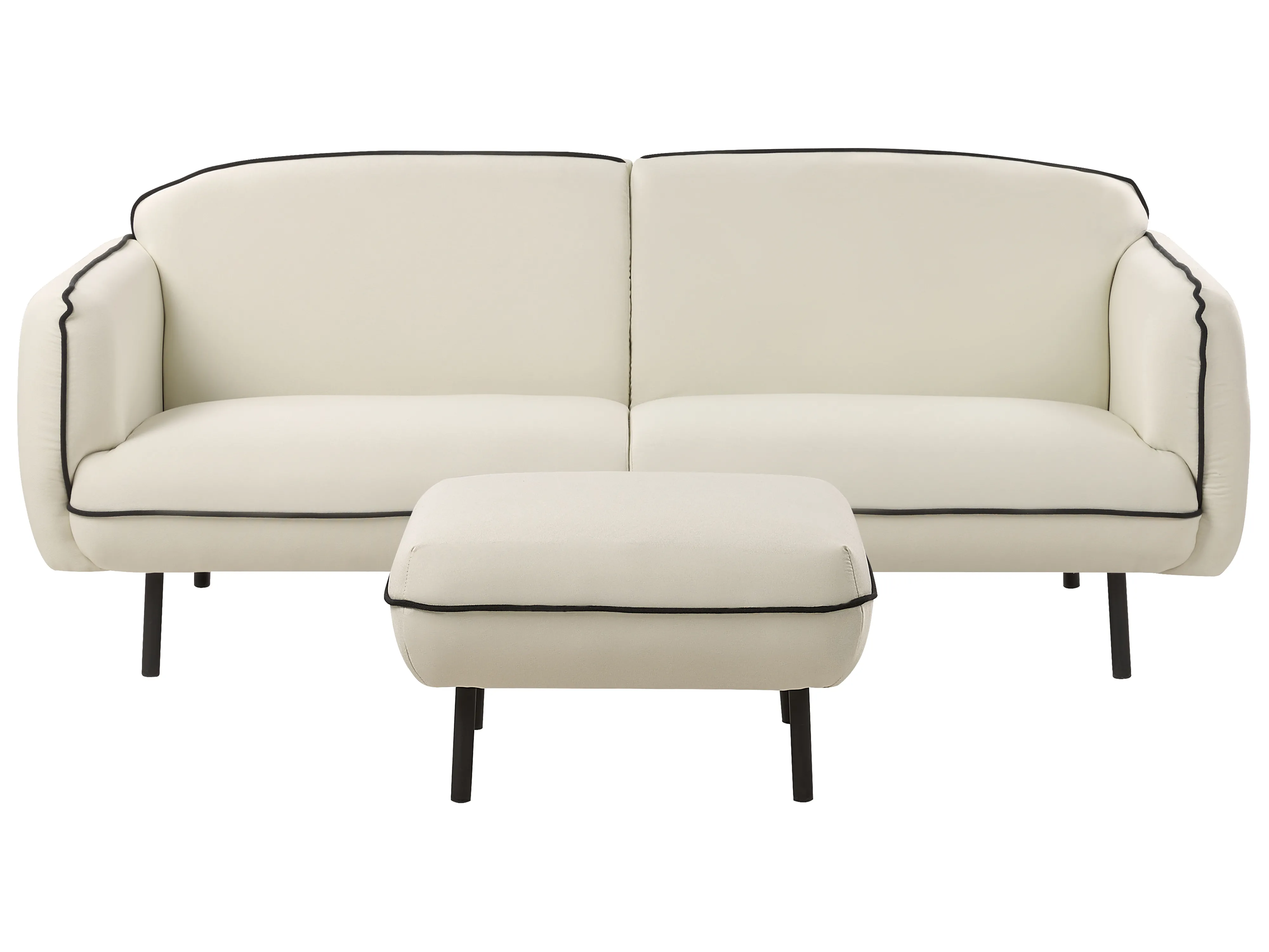 Bank 3-zits TONSBERG Stof Lichtbeige met ottomaan