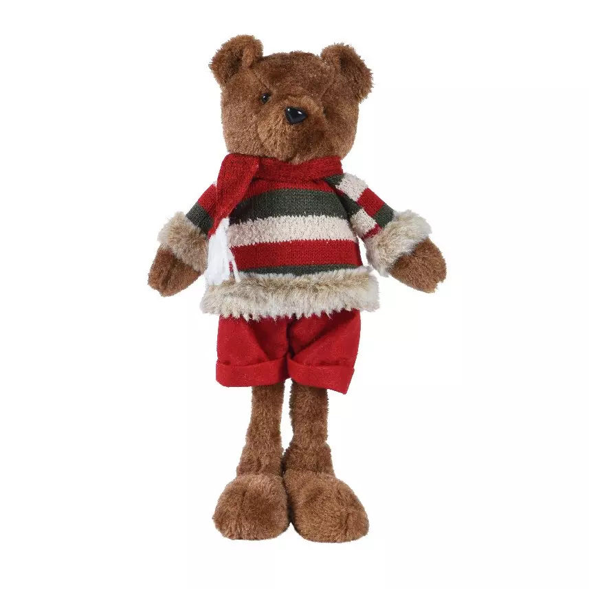 Ourson de Noël (H36 cm) Carlito et son écharpe