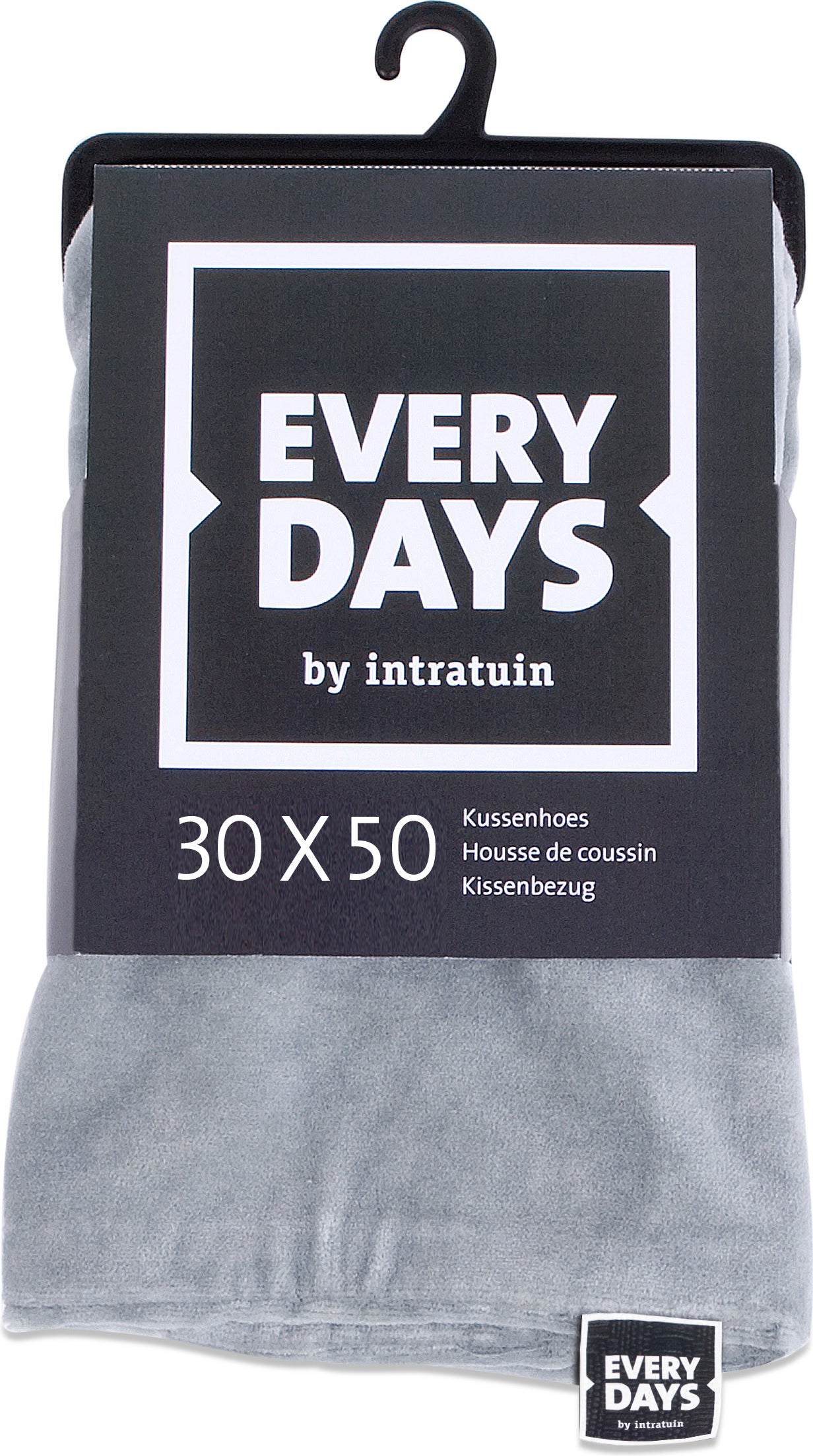 Everydays kussenhoes Fluweel grijs 30 x 50 cm