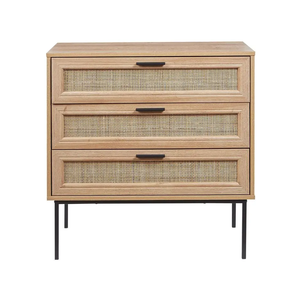 PASCO - Dressoir 3-lades - Lichte houtkleur - Rotan