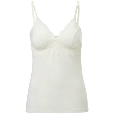 Damen-BH-Hemd mit Spitze, Creme