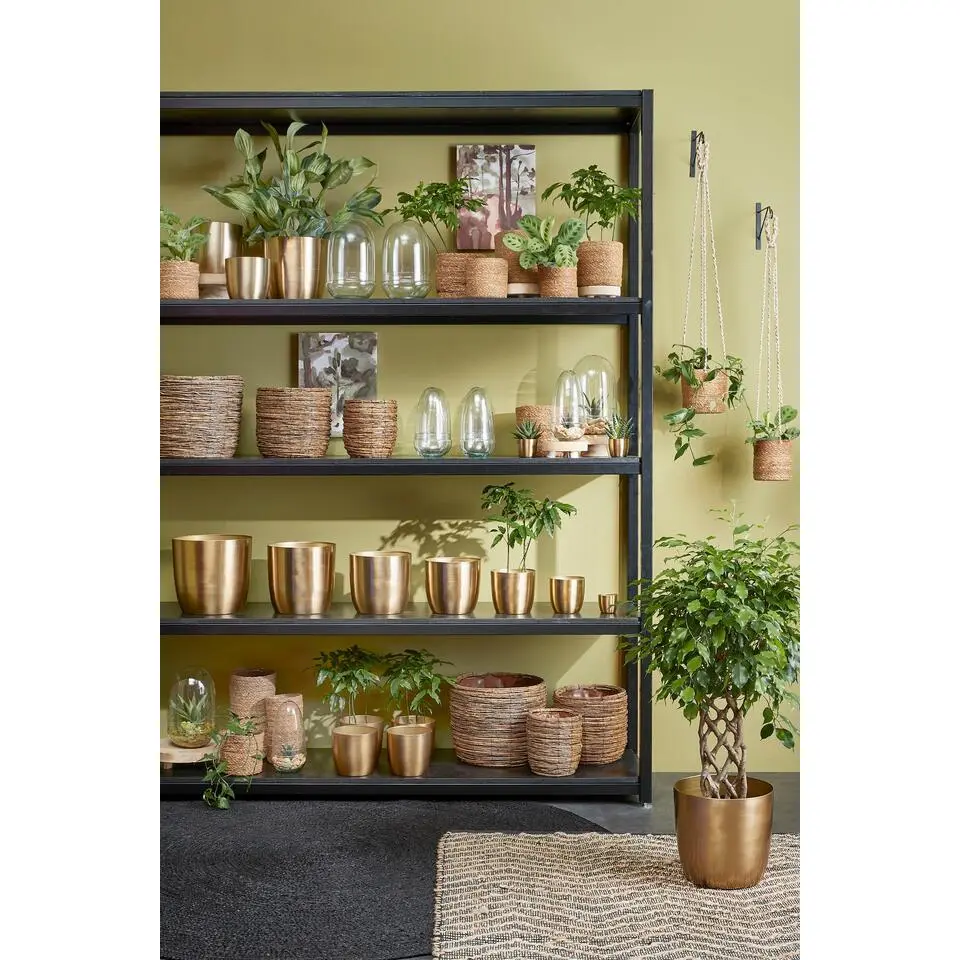 Mica Decorations Atlantic Plantenmand Set van 2 - Ø16 cm - Lichtbruin