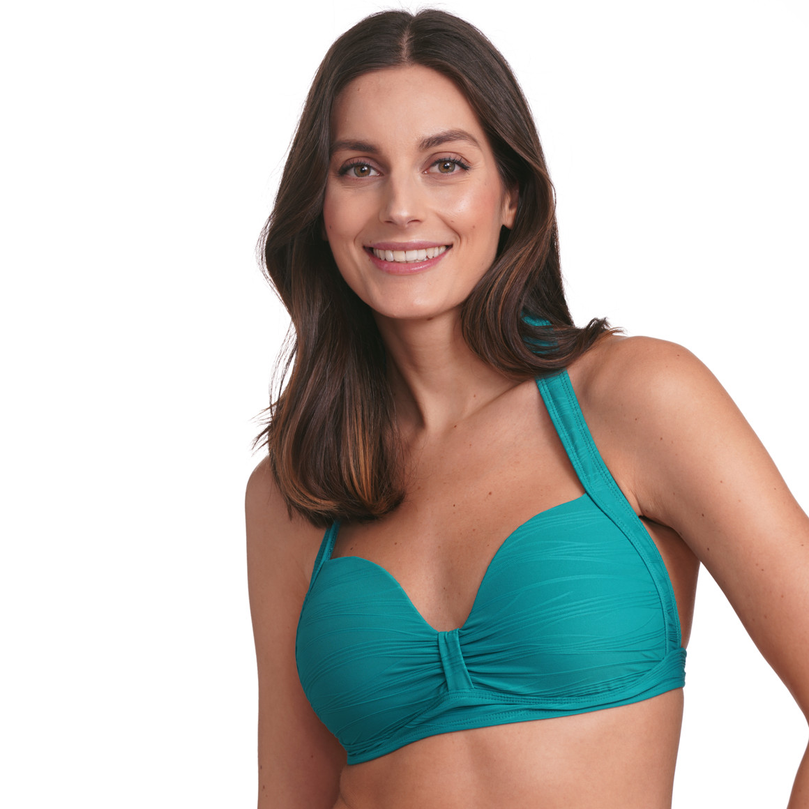 Gina Benotti Damen Bikinioberteil mit Strukturstreifen türkis
