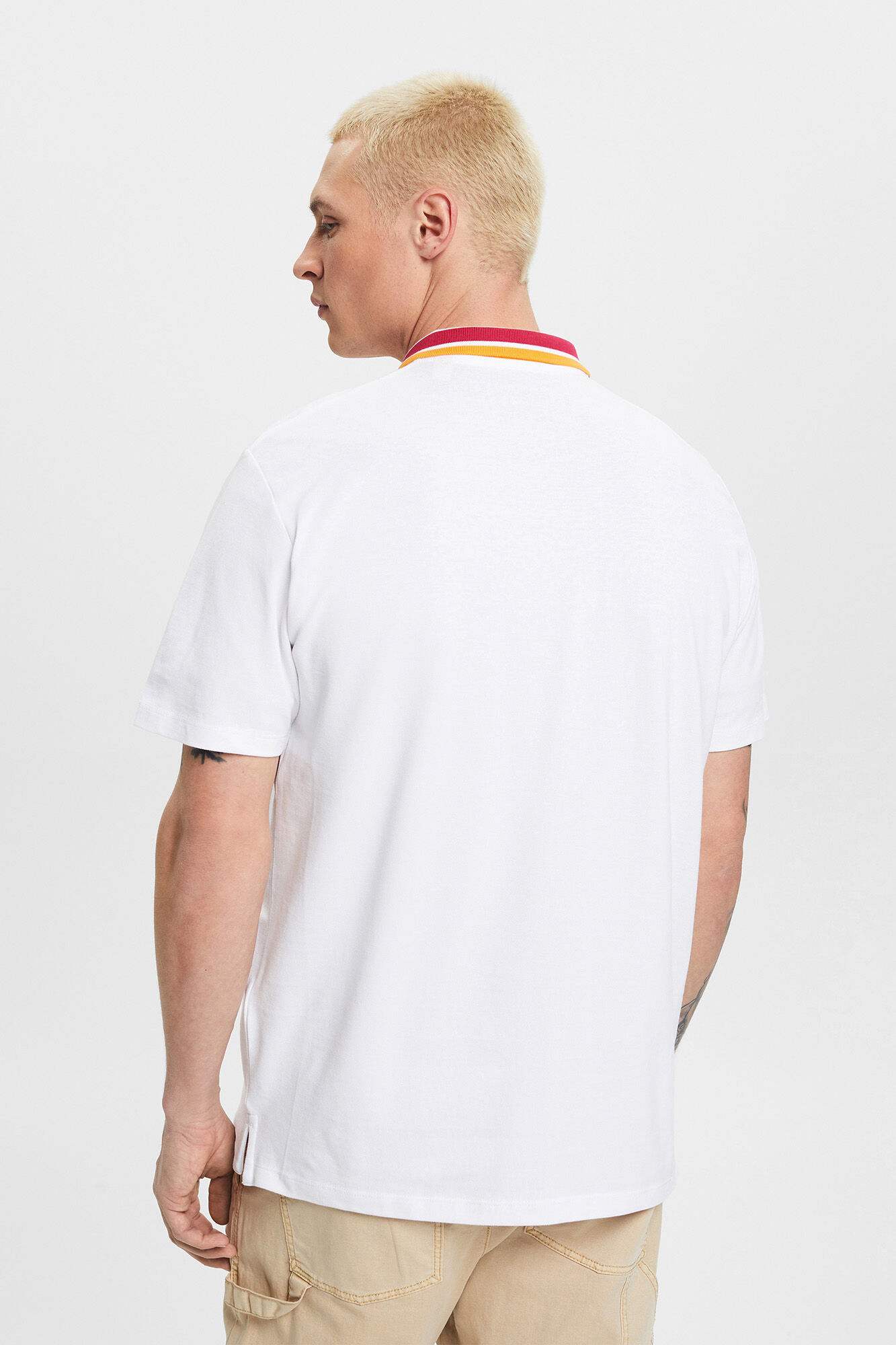 Camisa polo lisa de algodão de manga curta - Multicolorida
