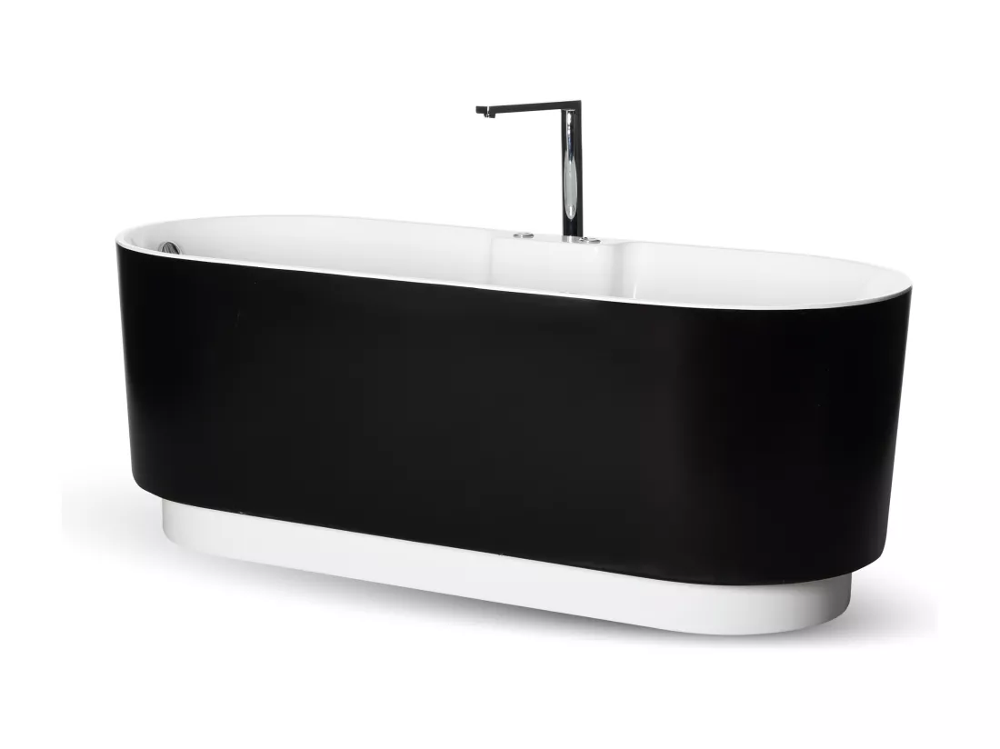 Baignoire Balnéo Îlot UKIO BLACK Bulle L. 175 x l. 75 cm, by SPALINA