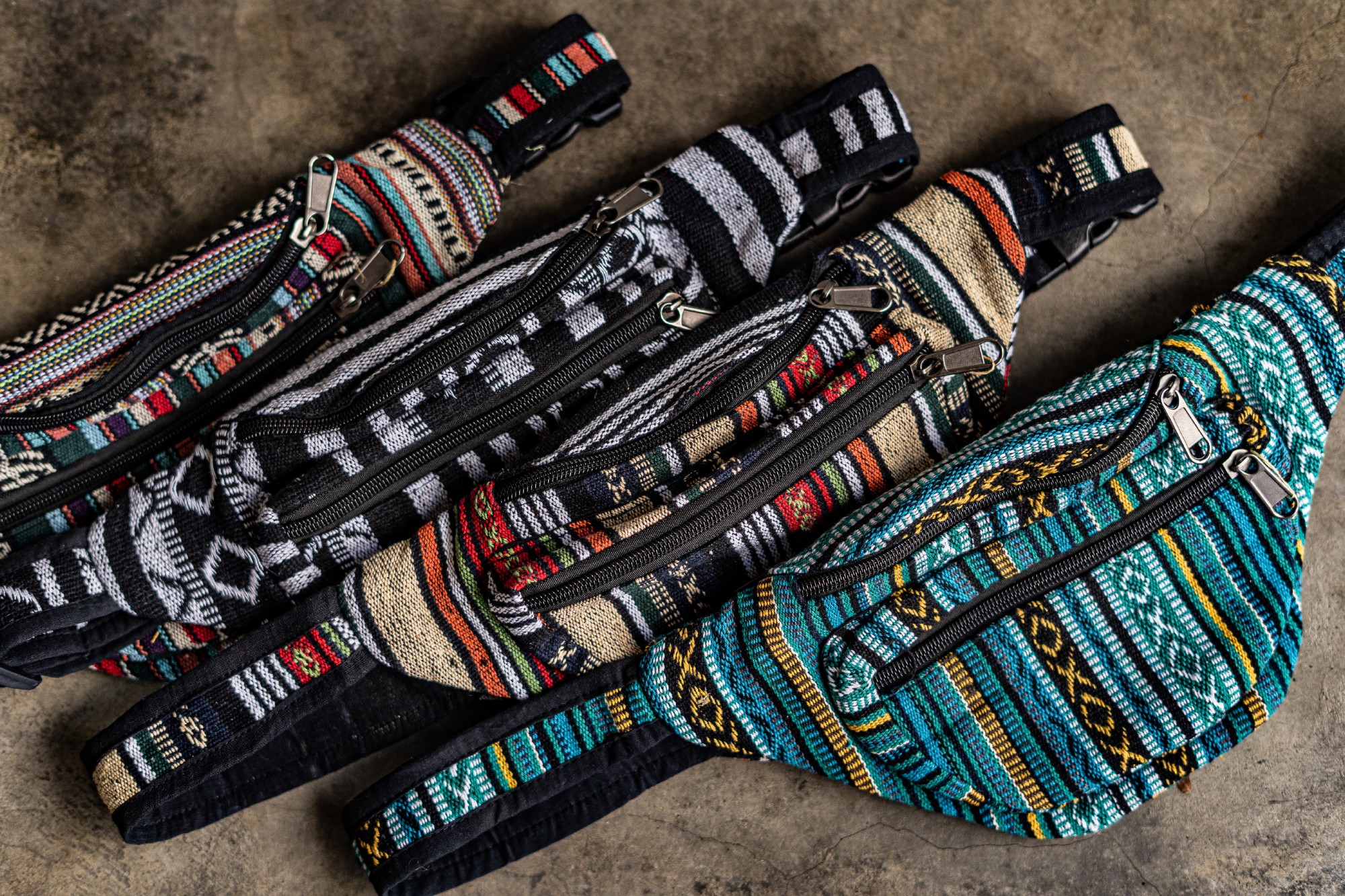 Gürteltasche Nepalstyle 'Denaina', blau, 100% Baumwolle günstig bestellen