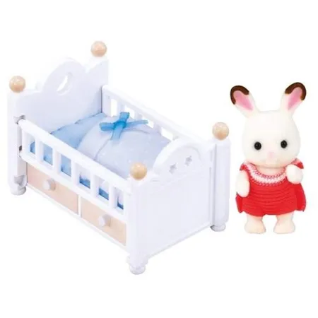 Sylvanian Families Schokoladenhasen Baby mit Babybett