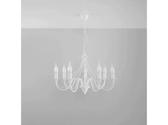 Sollux MINERWA Lustre à 7 bras multiples blanc, E14