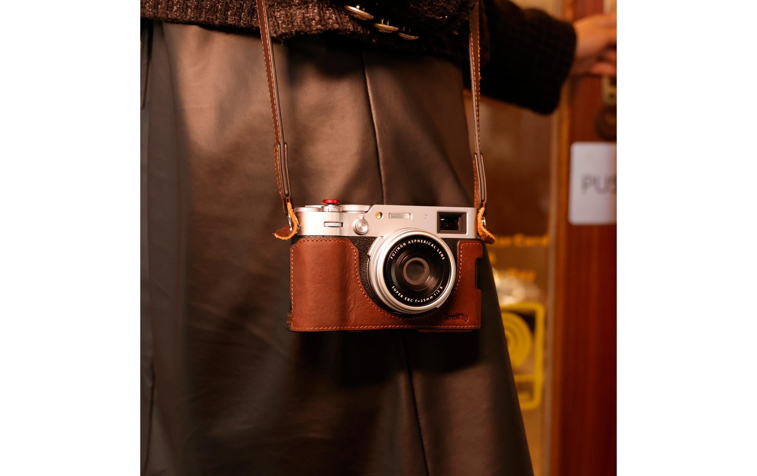 Transporttasche aus Leder für FUJIFILM X100VILeder-Schutzhülle für FUJIFILM X100VI