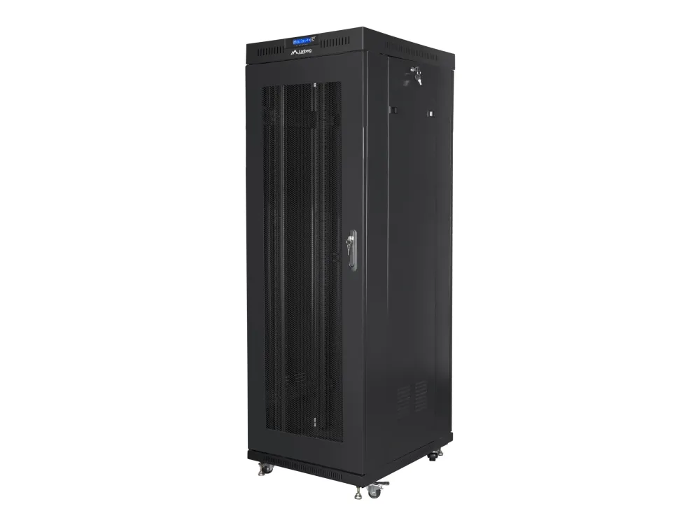 Lanberg - Rack kabinet - med display, 4 køleblæsere - sort, RAL 9004 - 37U - 19