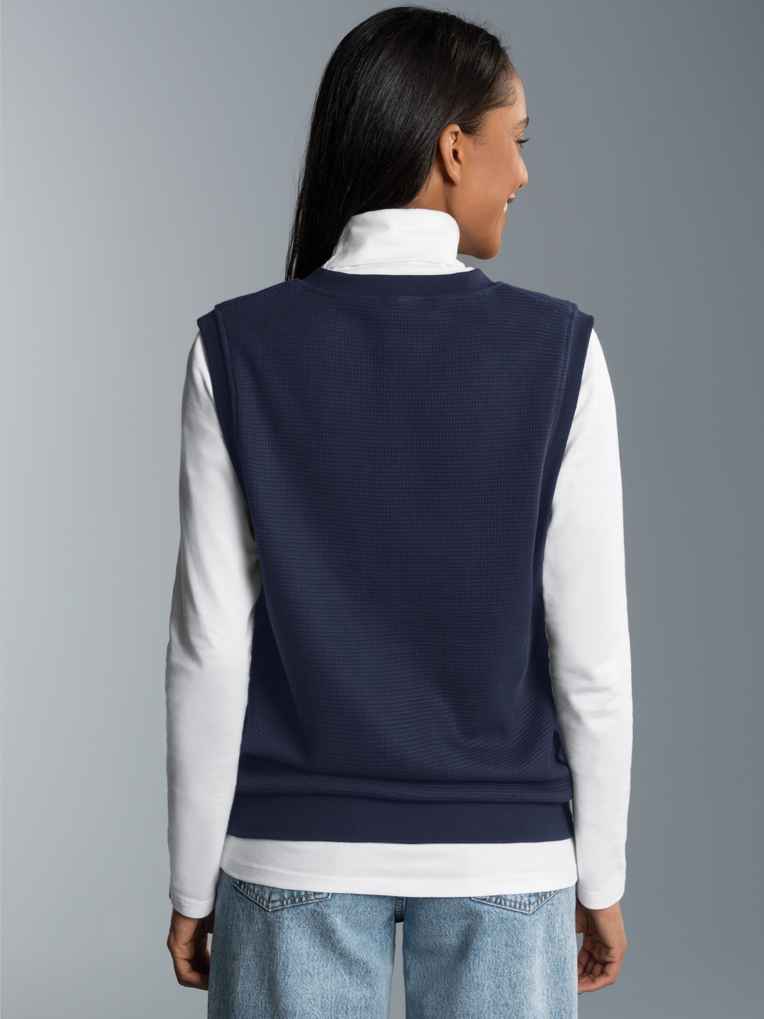 Pullunder in Waffeloptik Navy