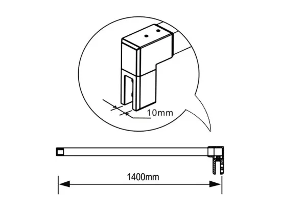 AICA paroi de douche 90x200cm,avec une barre de fixation carrée 140cm,8mm verre anticalcaire,Paroi douche italienne,Conception et intimité
