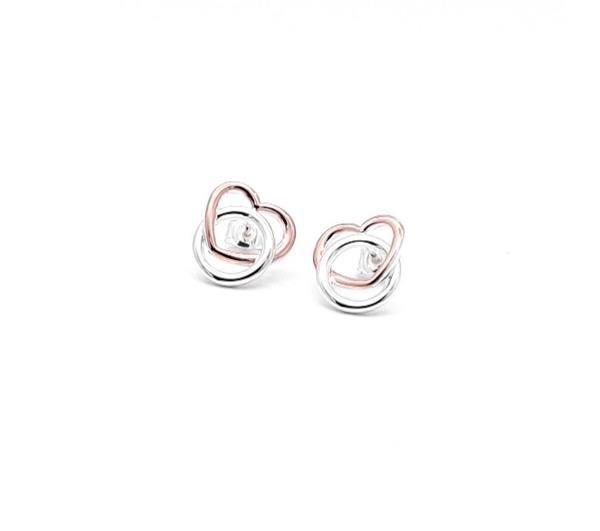 Unique And Co Sterling Rose Gold plate Stud Earrings