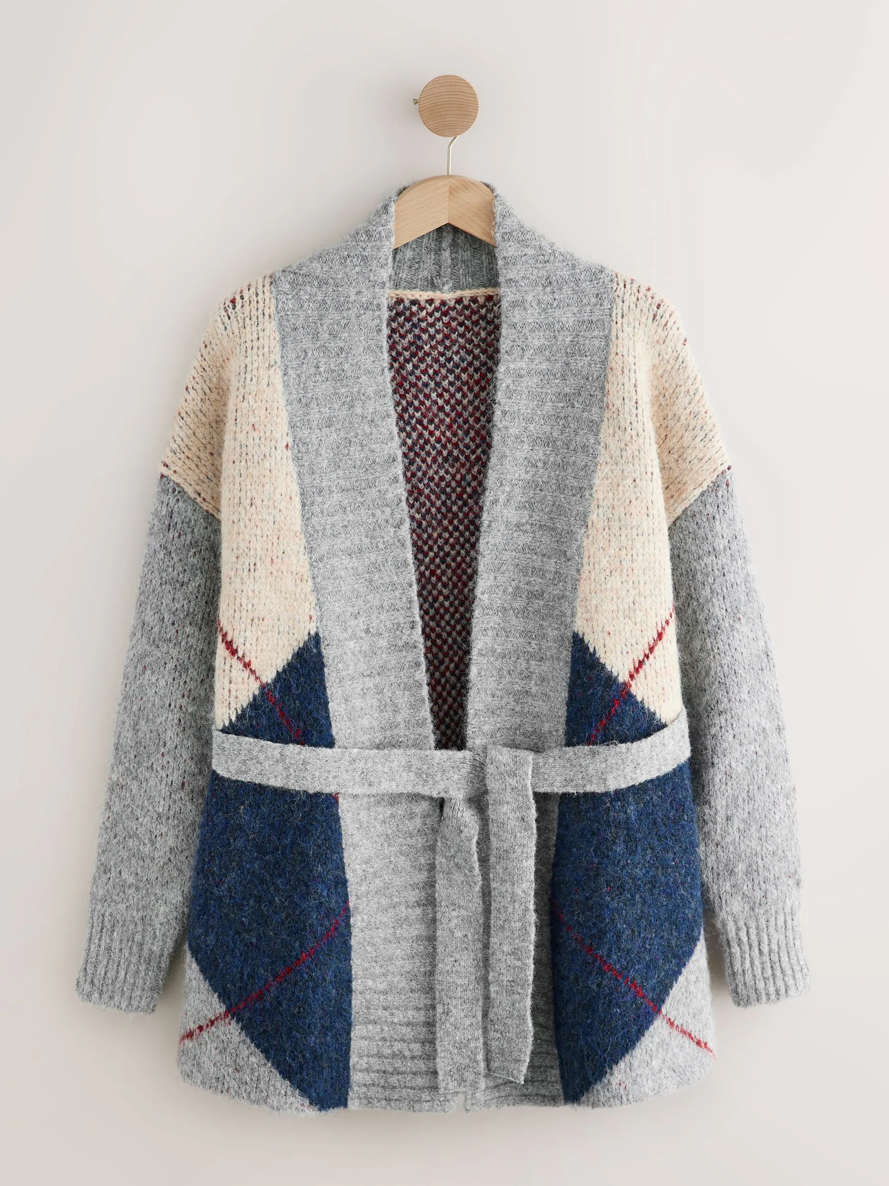 Blauw - Wrap Tie Cardigan