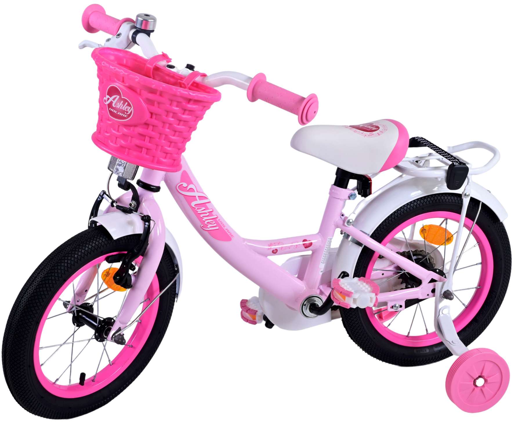 TPFSports Ashley Kinderfahrrad - Mädchen - 14 Zoll - Rücktritt + Handbremse - Weiß