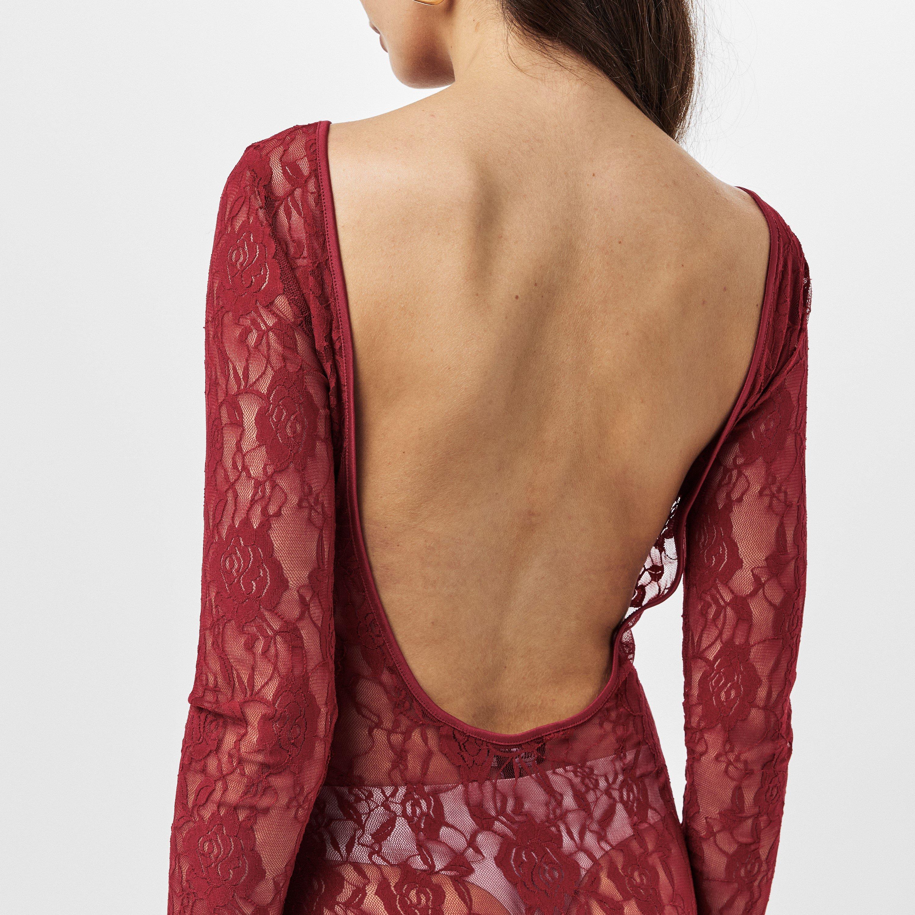 Missy Empire ME Lace Open Back Maxi Dress Womens
