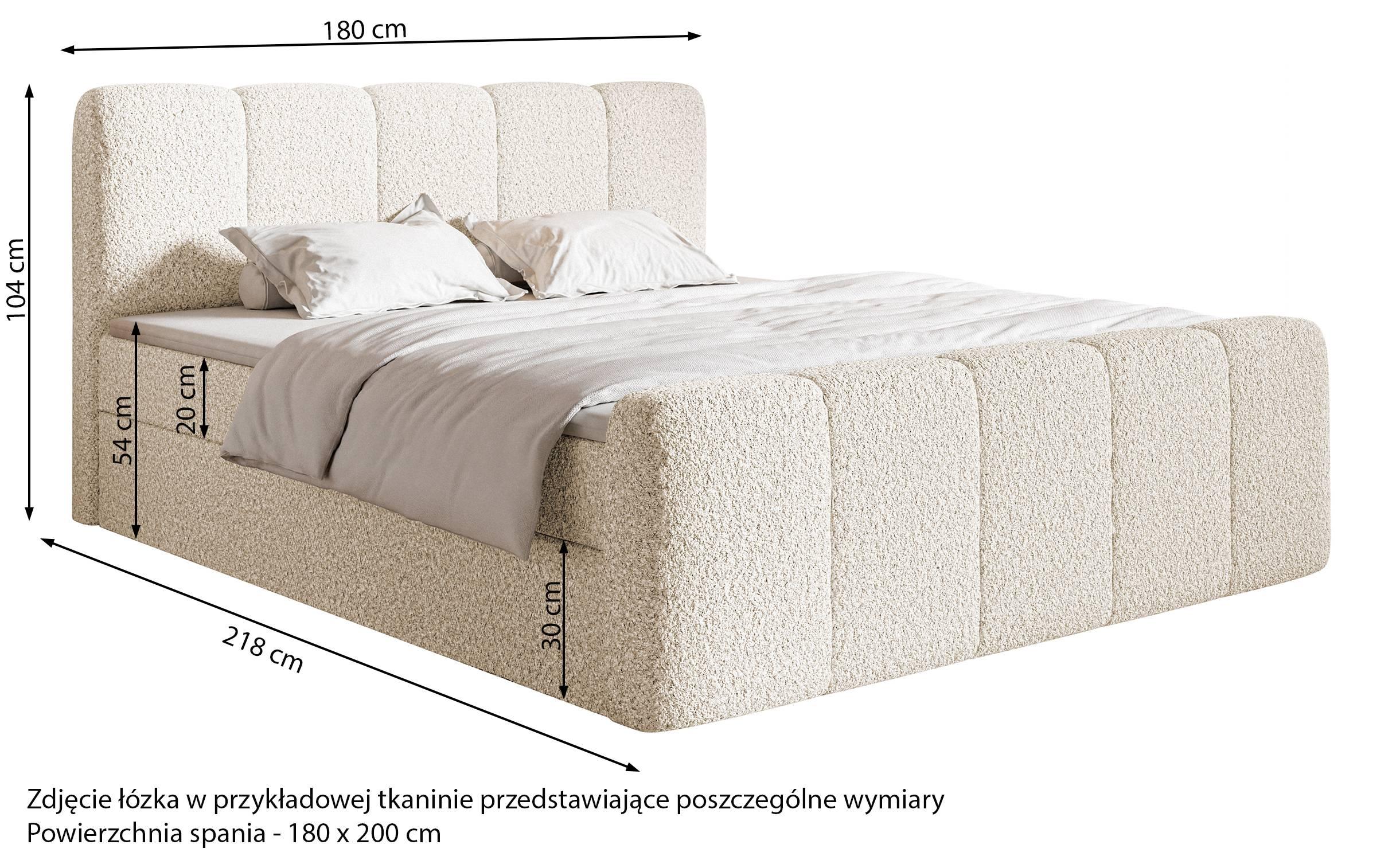 NADUVI Collection Boxspring Chloe 180x200 bouclé met opbergruimte