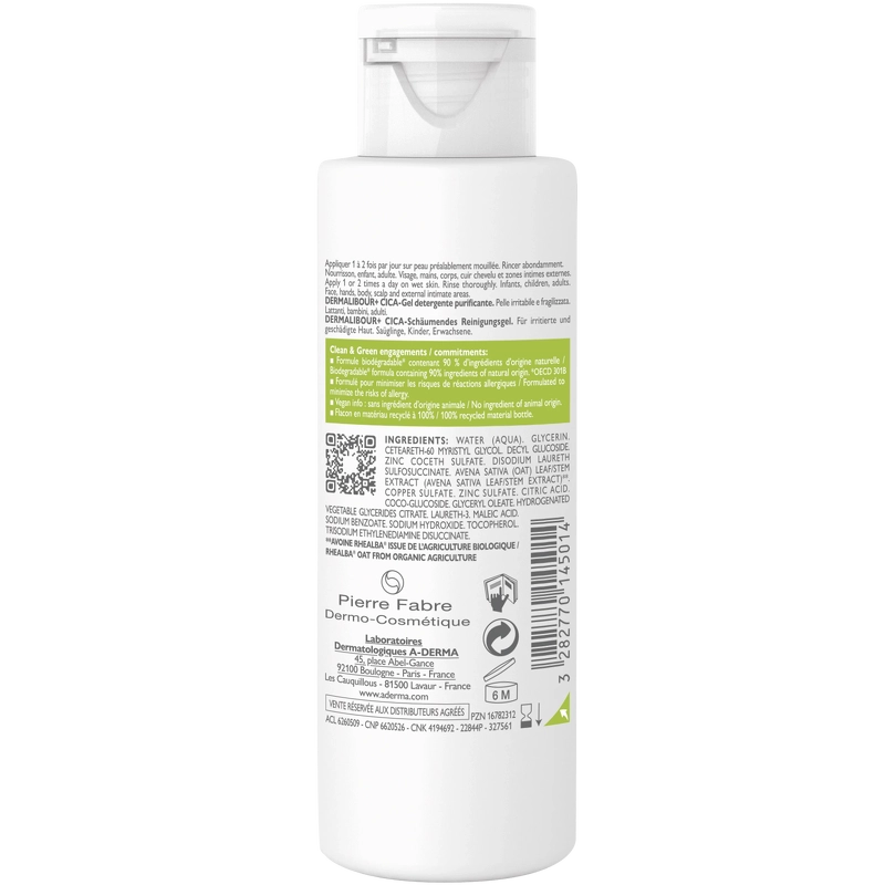 A-DERMA Dermalibour+ Foaming Cica-Gel 100 ml