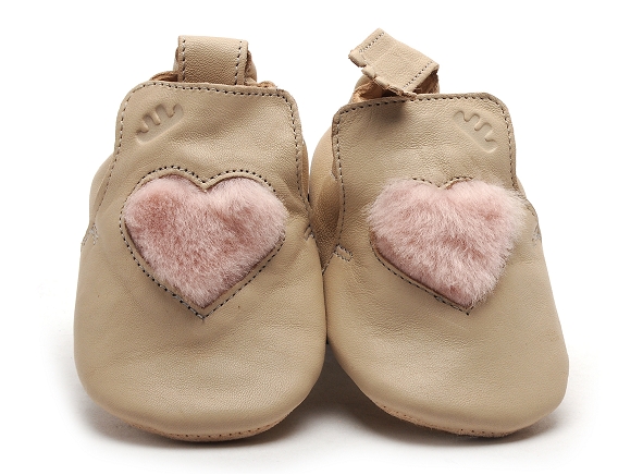Easy peasy chaussons bebe blu blu coeur beige