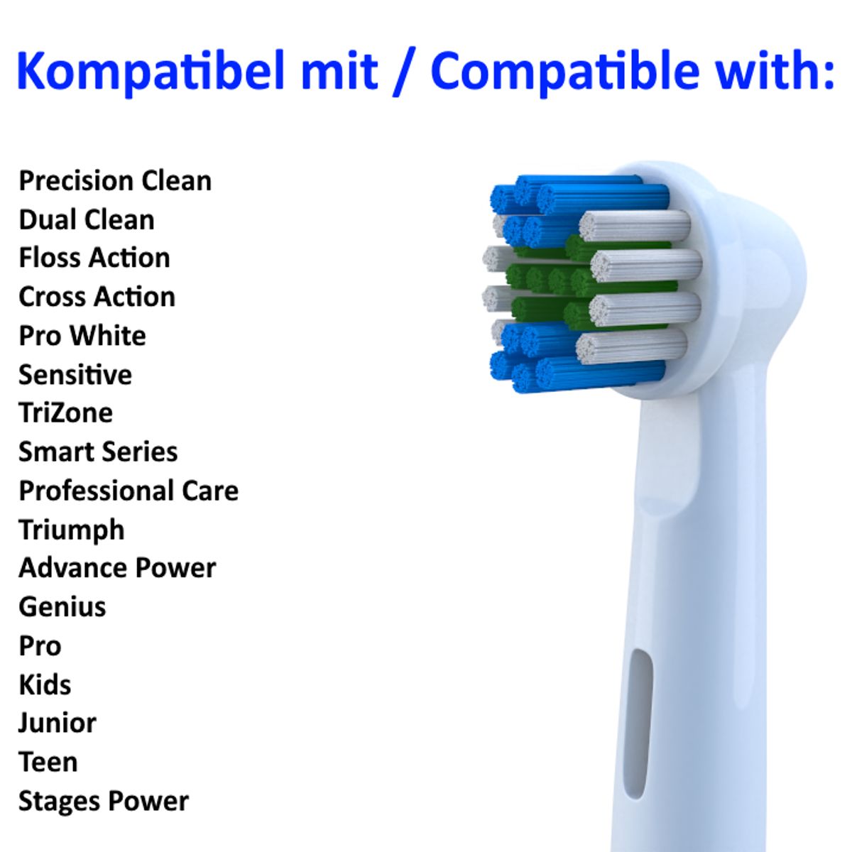 Folio24 - Aufsteckbürsten kompatibel mit Oral-B elektrischen Zahnbürsten (Siehe Artikelbeschreibung)