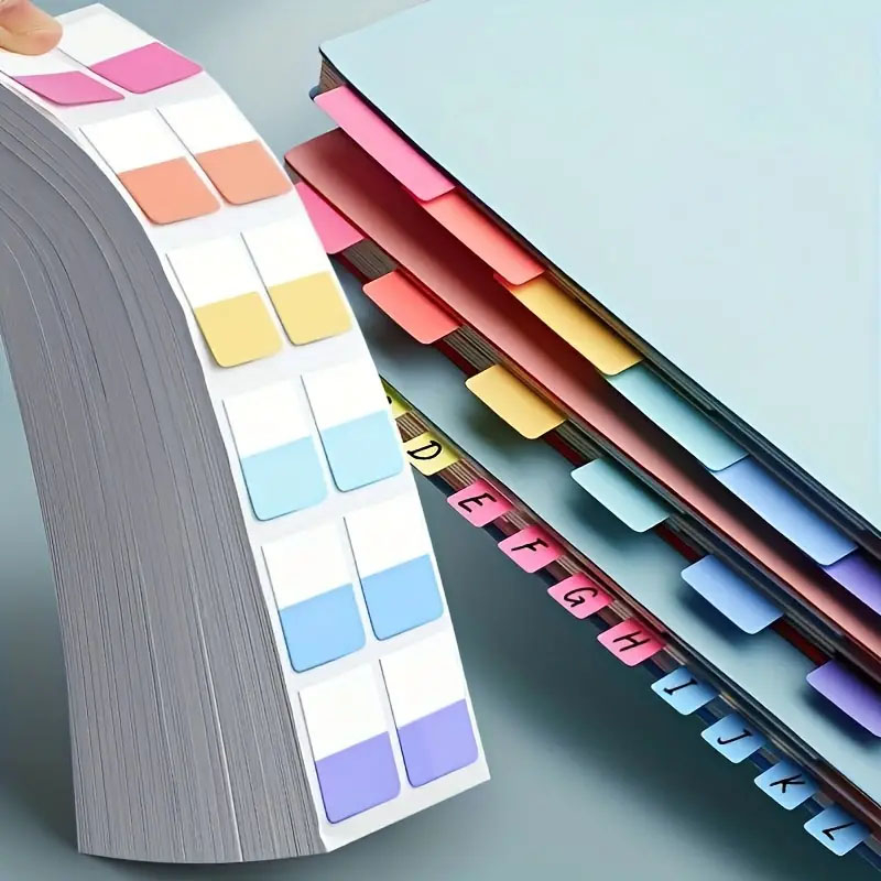 (10er Set) 28x25mm Index Haftnotizen Streifen Sticky Notes Lesezeichen Register Tabs 6 Farben à 20 Blatt - Assortiert