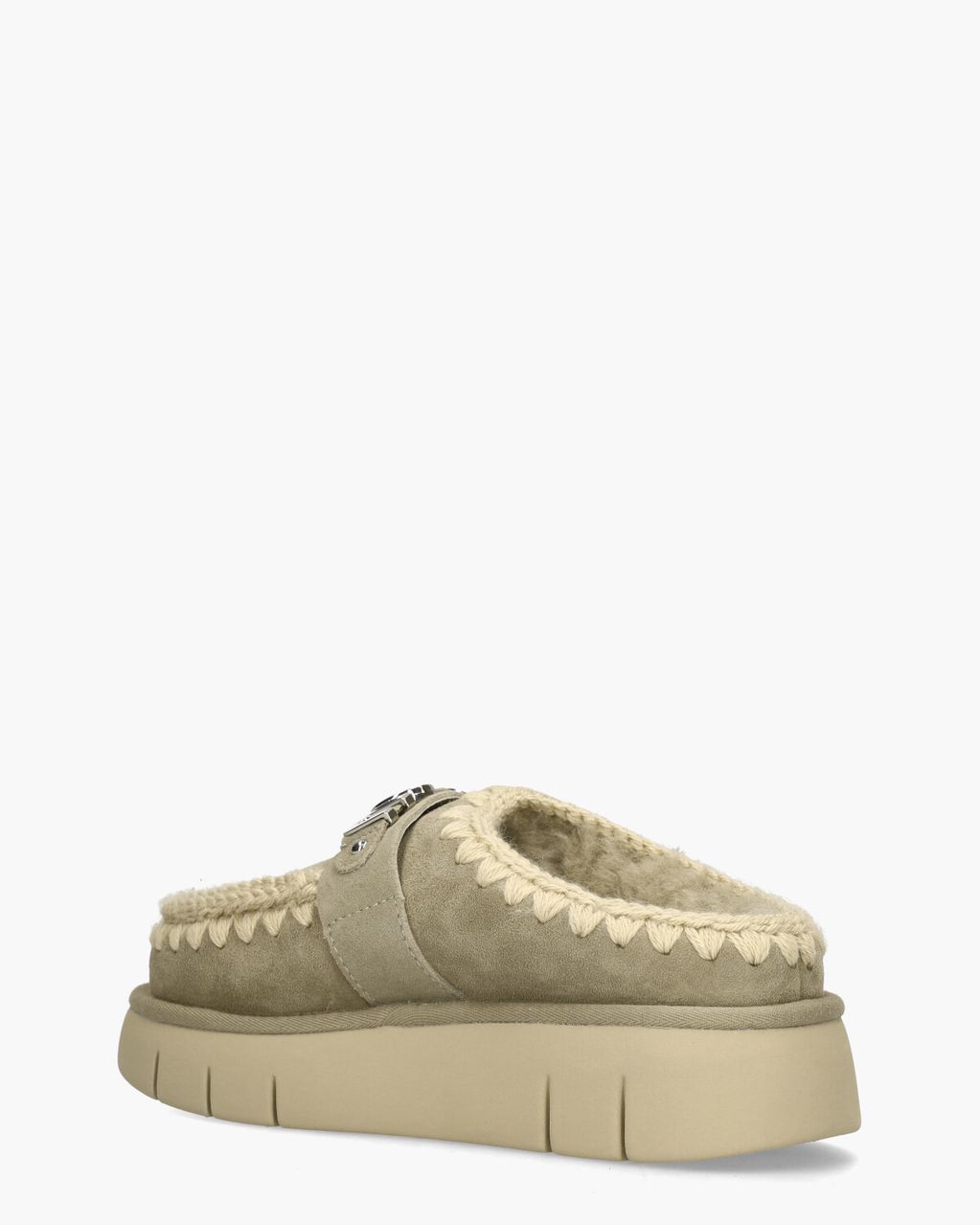 Mou Bounce Glog Metal Logo Groen Damesslippers