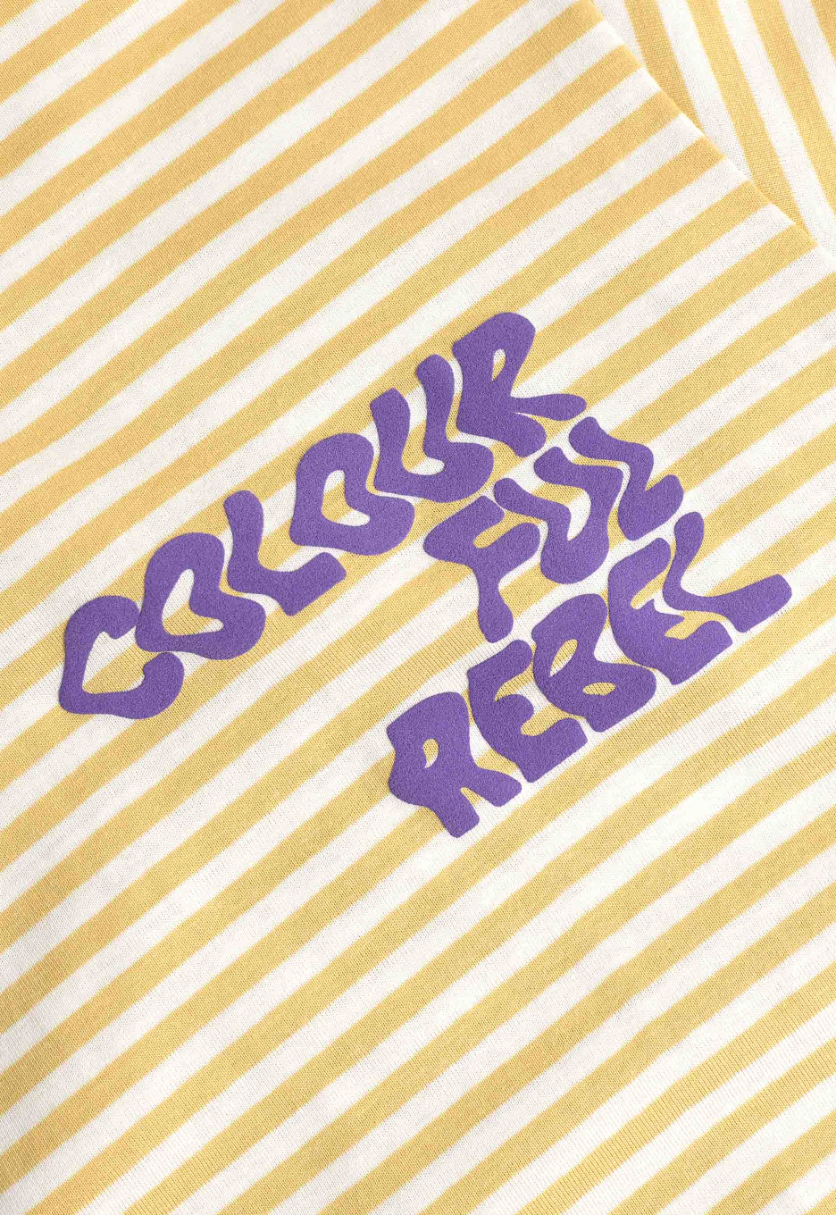 Colourful Rebel Puff Logo Striped T-shirt