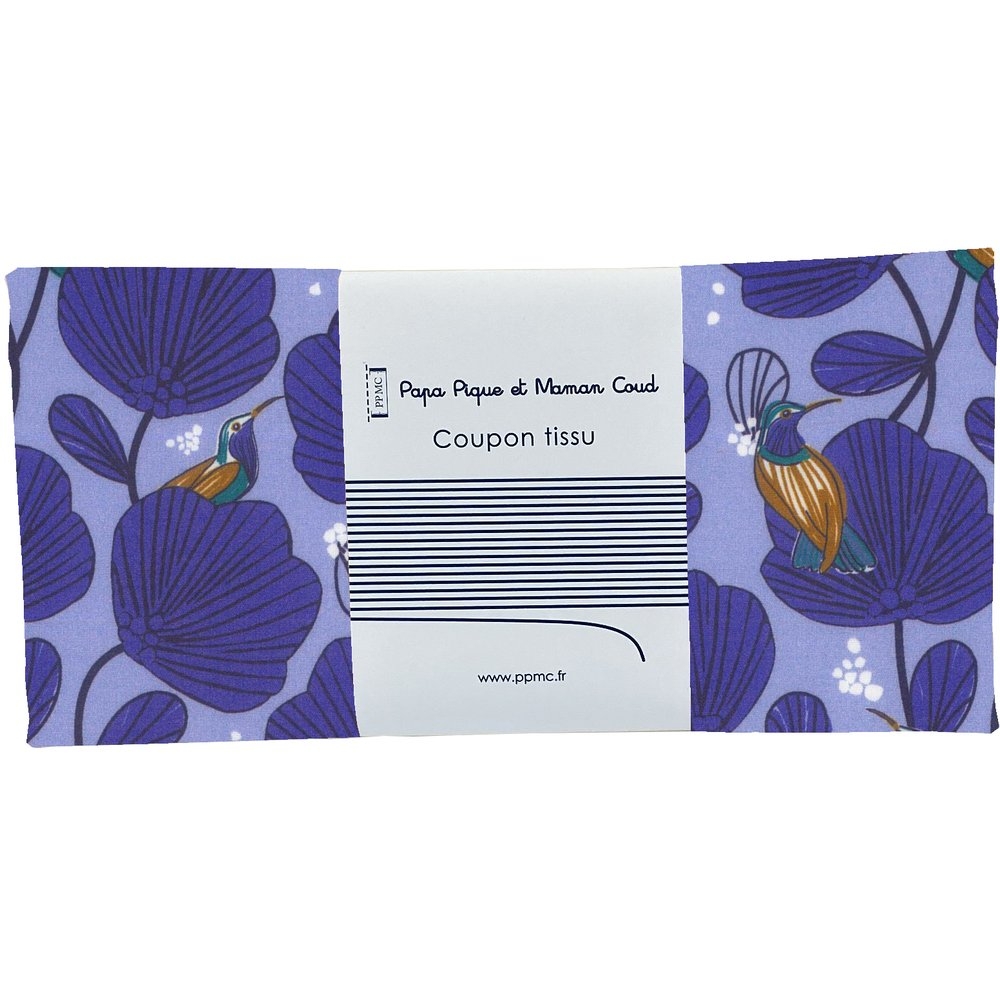 Coupon Tissu 50 Cm Oiseau Bleu Ex1110