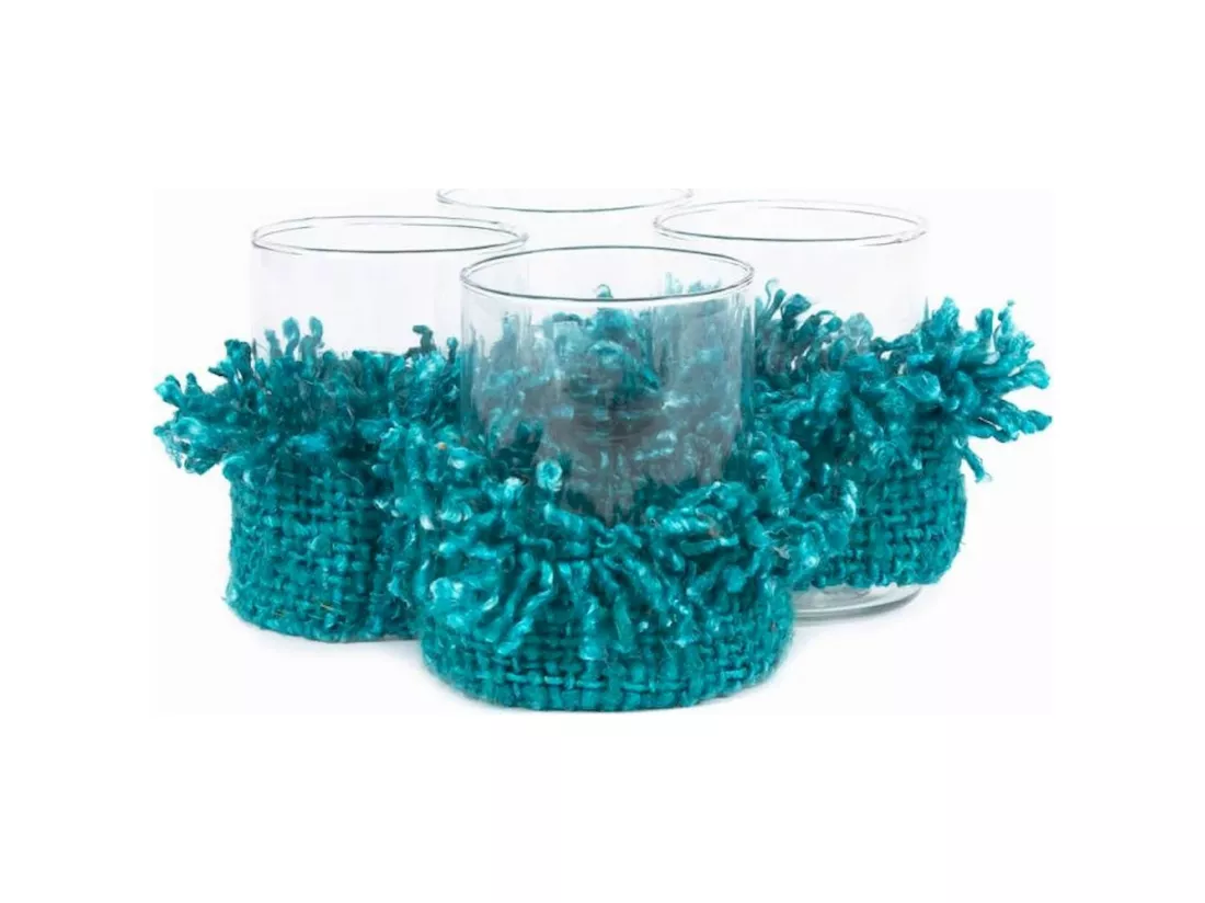 Bougeoir coton bleu cosy par Bazar Bizar