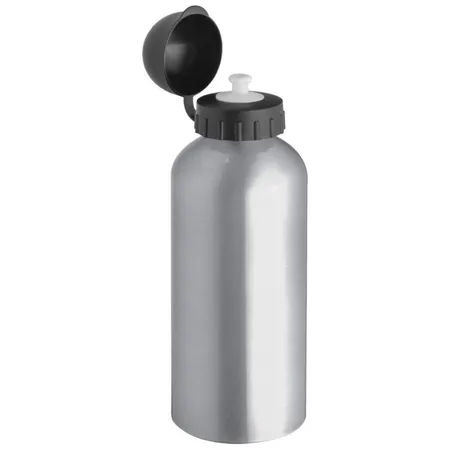 Macma Aluminium Trinkflasche mit Sportverschluss 600 ml, silber