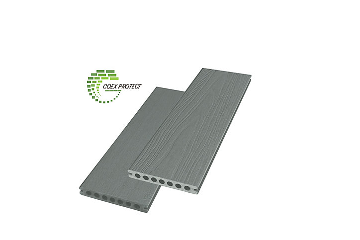 Lame de terrasse composite grège CoexProtect® L.260 x 14,5 cm