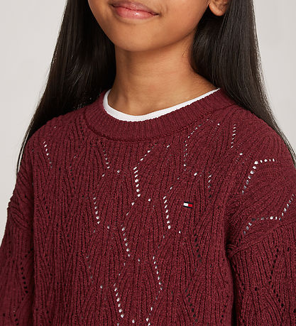 Tommy Hilfiger Bluse - Strik - Chenille - Deep Rouge