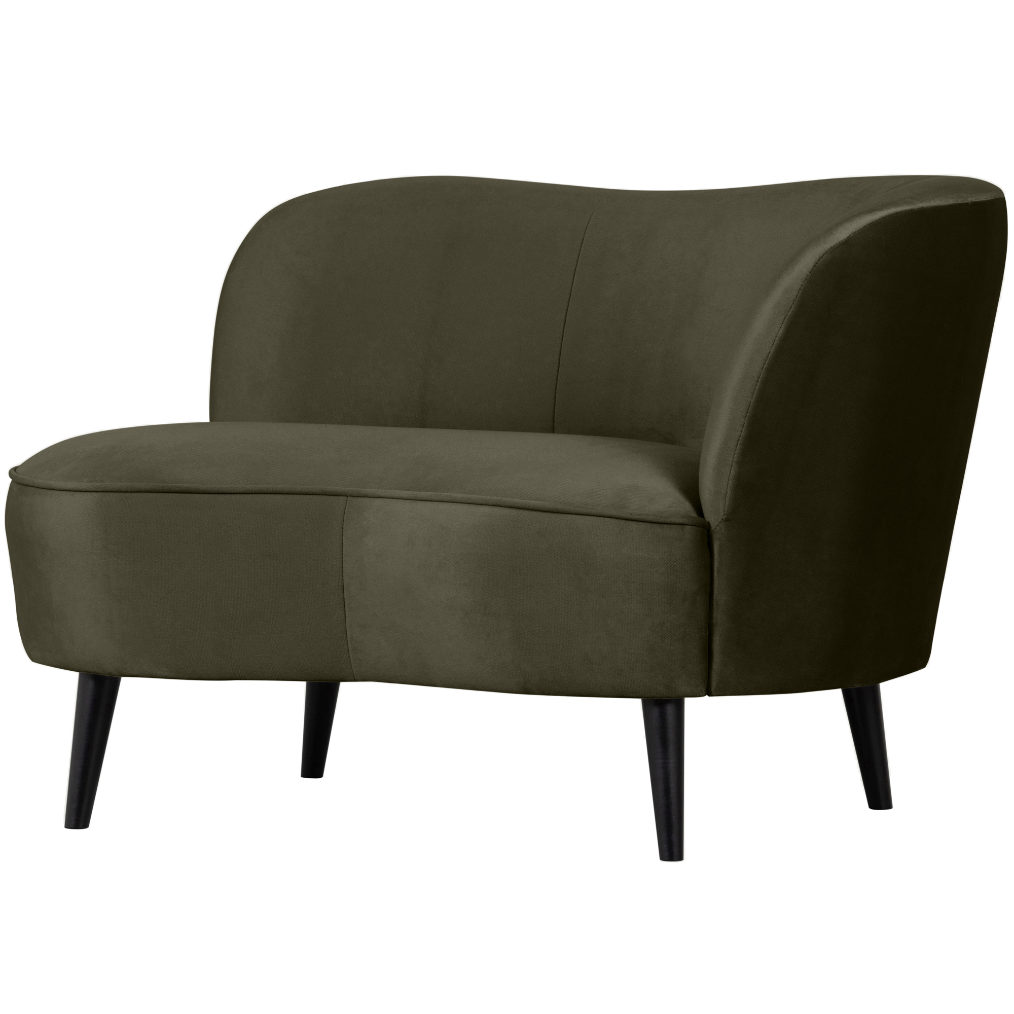Lounge fauteuil Sara Sara Lounge Fauteuil Rechts - Fluweel - Warm groen