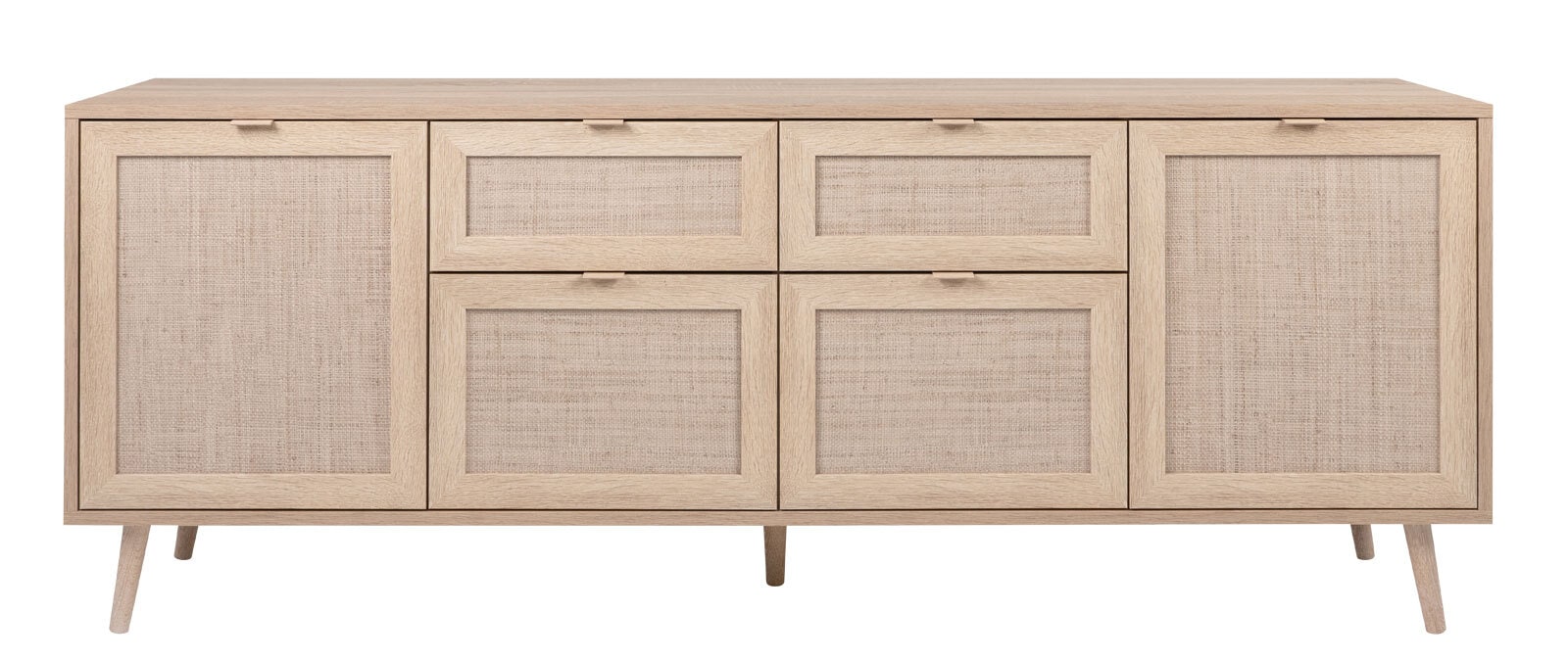 Sideboard BALI 180 x 71 cm Sonoma Eiche/ Rafia Geflecht