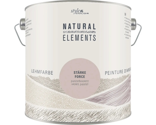 StijlKleur NATURAL ELEMENTS Leemverf, conserveermiddelvrij, pastelviolet, 2,5 l