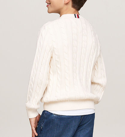 Tommy Hilfiger Bluse - Strik - Essential Reg CaBlå - Ivory Petal