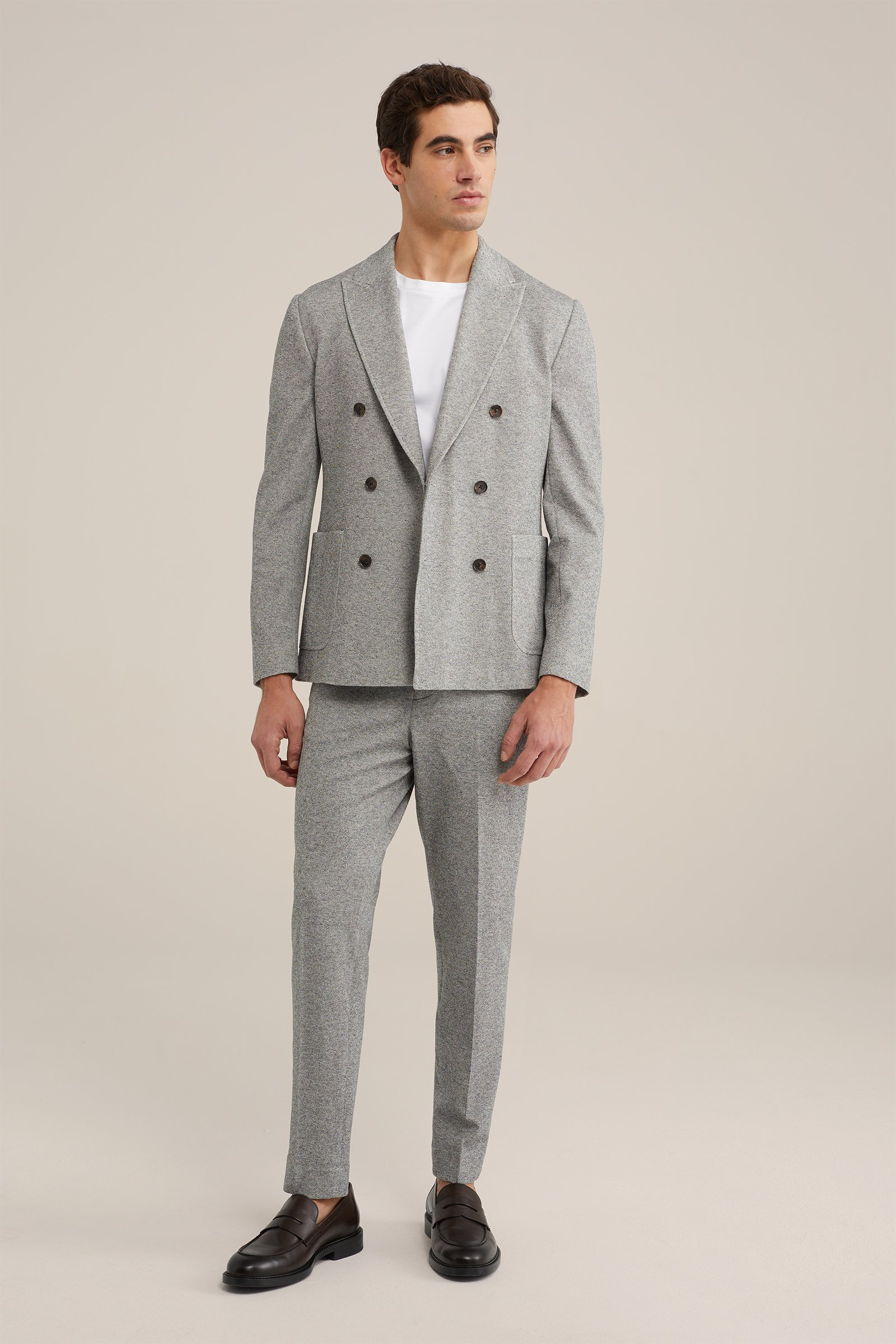 slim fit fijngebreide blazer Van Gils Grijs