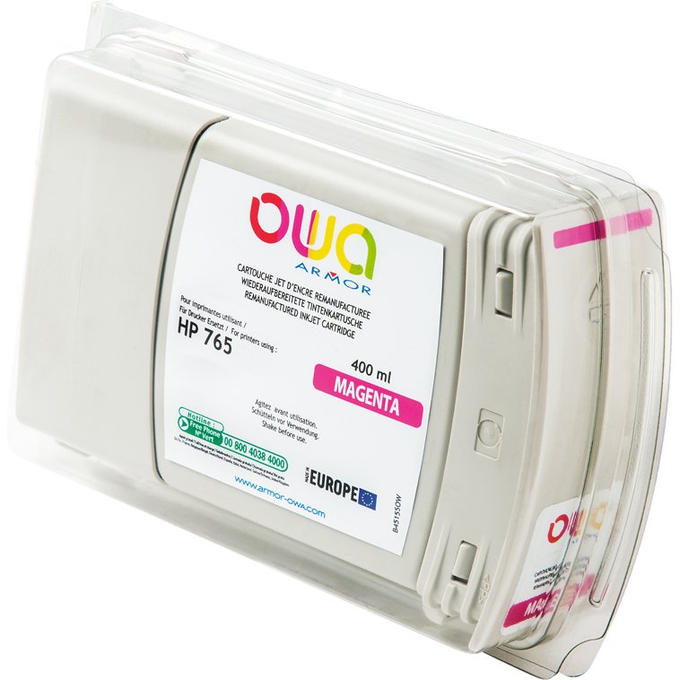 Cartouche d'encre traceur remanufacturée OWA - standard - Magenta - pour HP 765