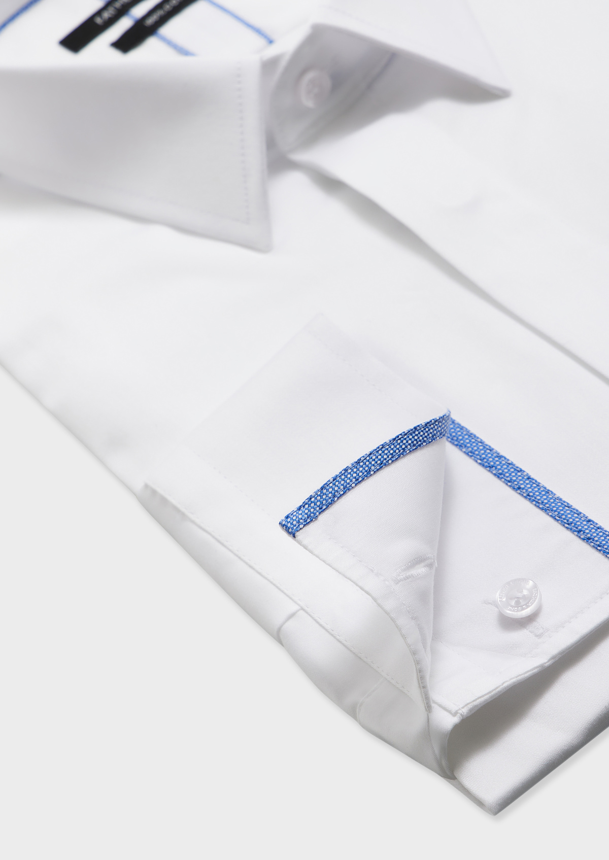 Chemise habillée Regular en satin de coton uni blanc