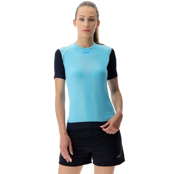 T-shirt running UYN LADY RUNNING PB42 OW SHIRT BLUE RADIANCE/PEACOT