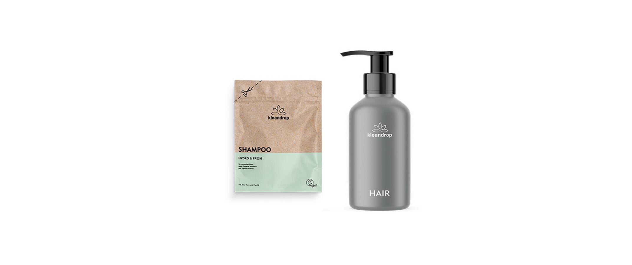 Shampoo Hydro and Fresh Starter-Set 200 mlNatürliches Haarwasch-Pulver mit pflegendem Mandelöl und Aloe Vera