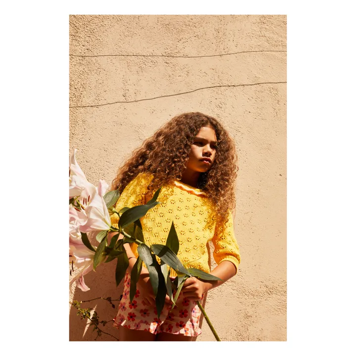 Hello Simone Pull Clarinette Pointelle Coton Bio | Jaune