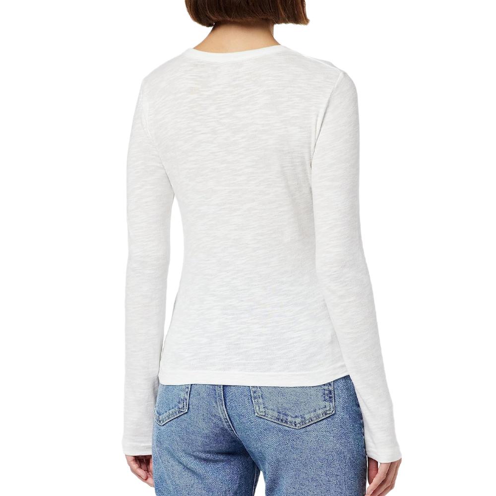 Superdry T-Shirt Manches Longues Blanc Femme Superdry Henley