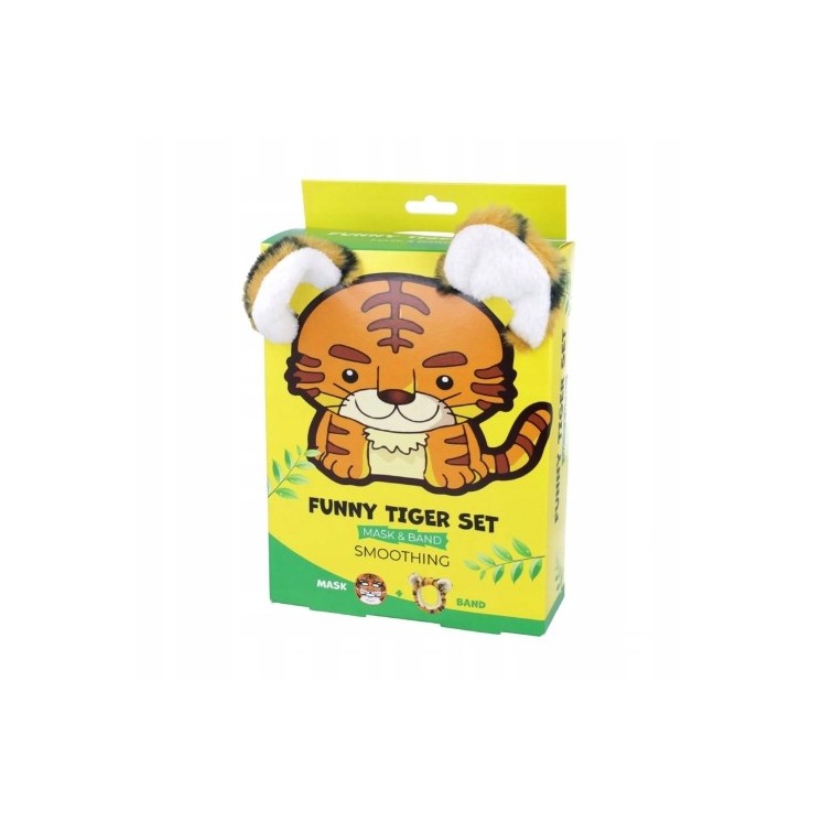 Tiger-Gesichtsmaske + Stirnband-Set